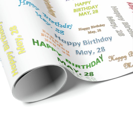 5月28日誕生日ギフト包装紙 ラッピングペーパー (ロールコーナー)
