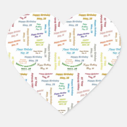 5月28日誕生日シール ハートシール (正面)