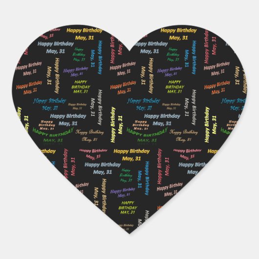 5月31日誕生日シール ハートシール (正面)