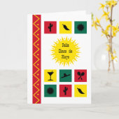 5月5日シンコ・デ・マヨ・メキシコインスパイア カード (黄色い花)