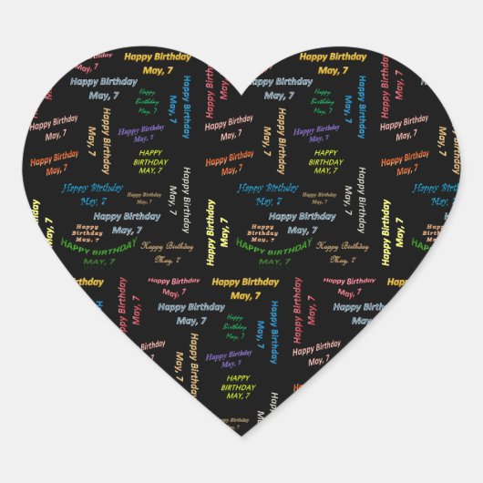 5月7日誕生日シール ハートシール (正面)