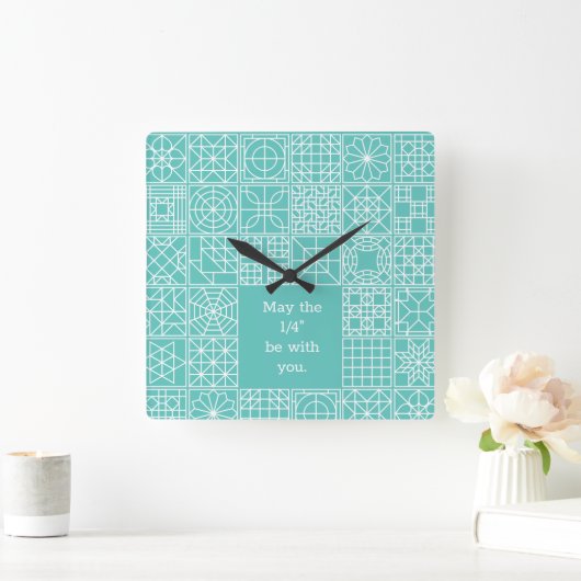 5月"第4は"あなたとサンプラーのキルトの引用文です スクエア壁時計 (ホーム)