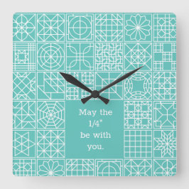 5月"第4は"あなたとサンプラーのキルトの引用文です スクエア壁時計