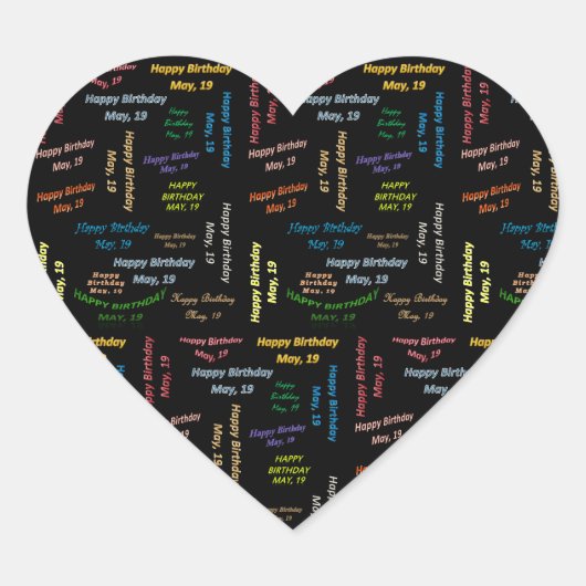 5月， 19誕生日シール ハートシール (正面)