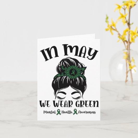 5月We衣服グリーンメンタルヘルス認識度1 カード (黄色い花)