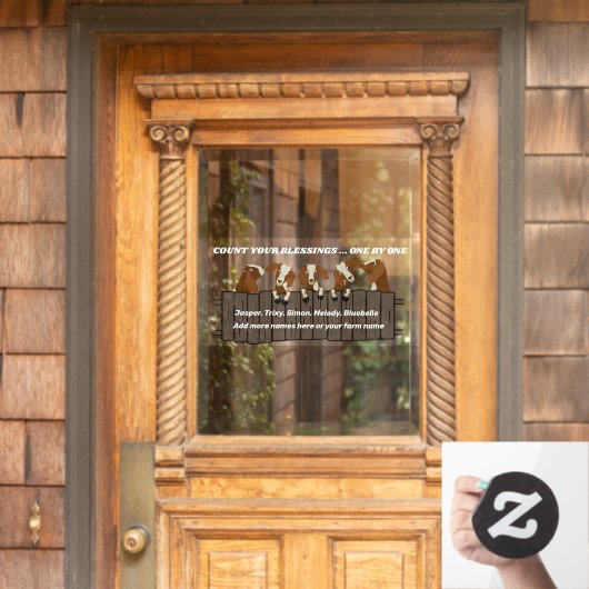 5木のフェンス素朴上のヤギあなたの恵み数 ウィンドウサイン (ホームデコレーション)