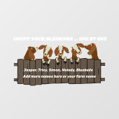 5木のフェンス素朴上のヤギあなたの恵み数 ウィンドウサイン (シート)