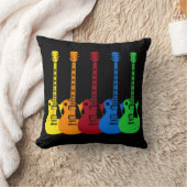 5本のカラフルエレキギター クッション (ブランケット)