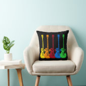 5本のカラフルエレキギター クッション (椅子)