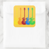 5本のカラフルエレキギター スクエアシール (バッグ)