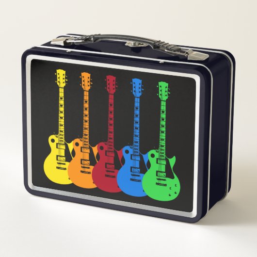 5本のカラフルエレキギター メタルランチボックス (裏面)