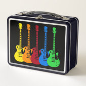 5本のカラフルエレキギター メタルランチボックス (正面)
