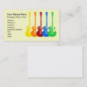 5本のカラフルエレキギター 名刺 (正面/裏面)