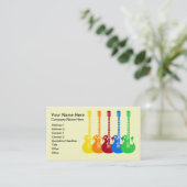 5本のカラフルエレキギター 名刺 (スタンド正面)