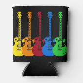 5本のカラフルエレキギター 缶クーラー (正面)