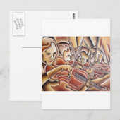 5本のバイオリン ポストカード (正面/裏面)