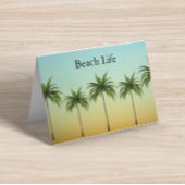 5本のヤシの木が一列に並び、ビーチ生活 シーズンカード