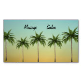 5本のヤシの木、カスタマイズ可能なビーチライフ マグネット名刺 (正面)