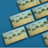 5本のヤシの木、カスタマイズ可能なビーチライフ マグネット名刺