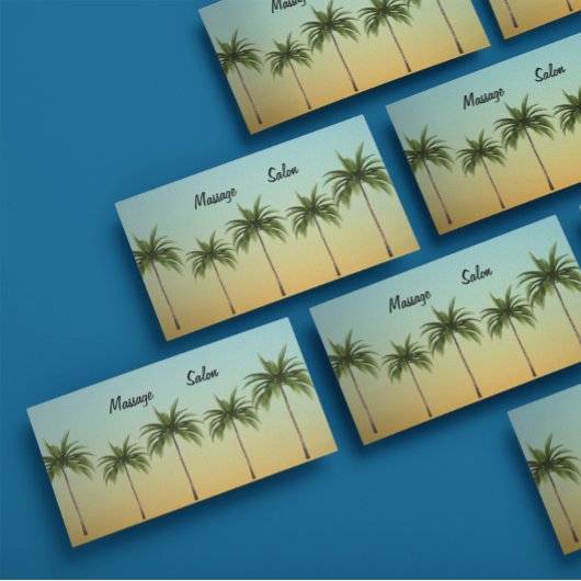 5本のヤシの木、カスタマイズ可能なビーチライフ マグネット名刺