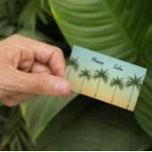 5本のヤシの木、カスタマイズ可能なビーチライフ マグネット名刺