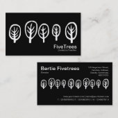 5本の木 – 白と黒 名刺 (正面/裏面)