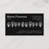 5本の木 – 白と黒 名刺 (裏面)