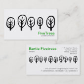 5本の木 – 黒と白 名刺 (正面/裏面)