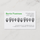 5本の木 – 黒と白 名刺 (裏面)