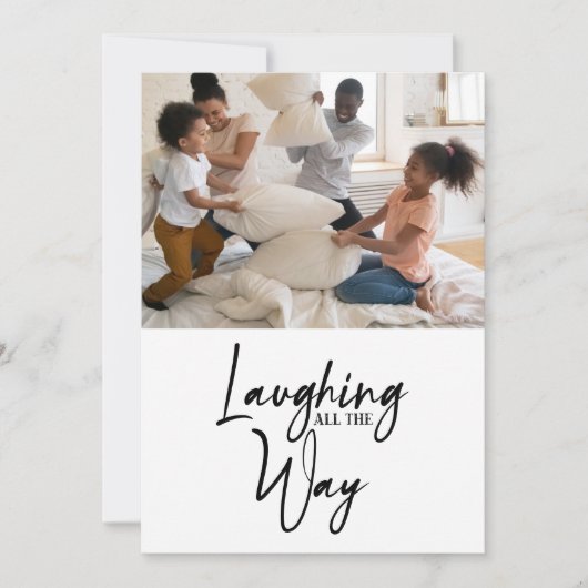 5枚おもしろいの写真のホリデーカードを笑いながら シーズンカード (正面)