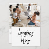 5枚おもしろいの写真のホリデーカードを笑いながら シーズンカード (正面/裏面)