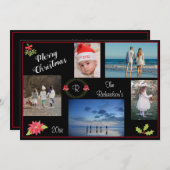 5枚のフォトクリスマスホリデーエレガントグリーティングカード シーズンカード (正面/裏面)