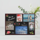 5枚のフォトクリスマスホリデーエレガントグリーティングカード シーズンカード (スタンド正面)