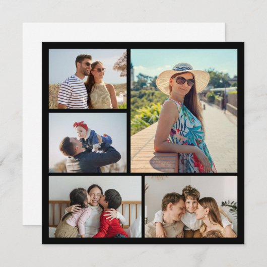 5枚のフォトコラージフラットカードを作成 (正面/裏面)