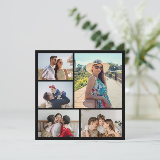 5枚のフォトコラージフラットカードを作成 (スタンド正面)