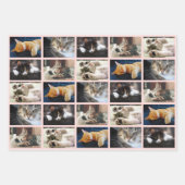 5枚のフォトコラージュをピンク色に縁ど作成 ラッピングペーパーシート (正面3)