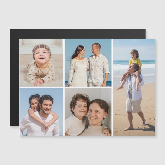 5枚のフォトコラージュ磁気カードを作成 (正面/裏面)