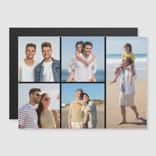 5枚のフォトコラージュ磁気カードを作成 (正面/裏面)