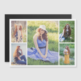 5枚のフォトコラージュ磁気カードを作成