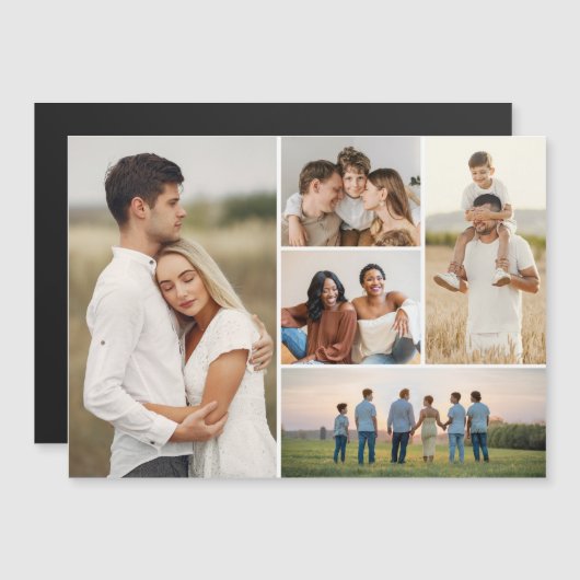 5枚のフォトコラージュ磁気カードを作成 (正面/裏面)