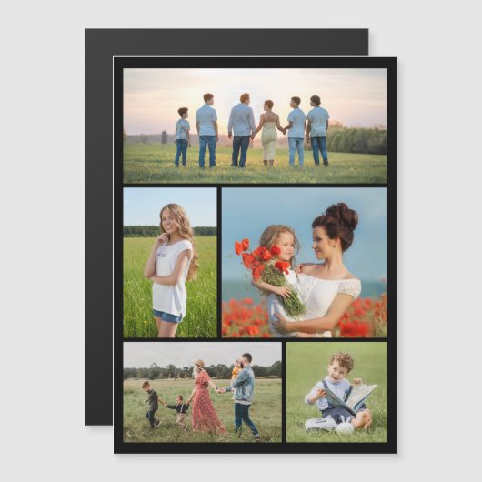 5枚のフォトコラージュ磁気カードを作成 (正面/裏面)