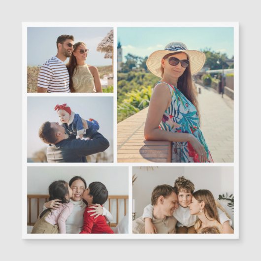 5枚のフォトコラージュ磁気カードを作成 (正面)