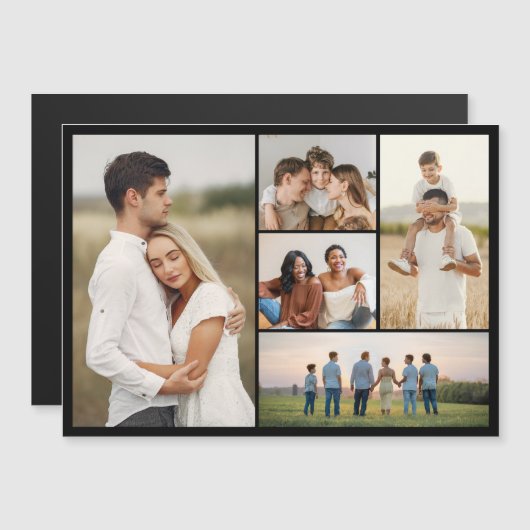 5枚のフォトコラージュ磁気カードを作成 (正面/裏面)