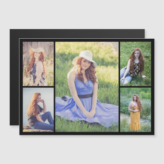 5枚のフォトコラージュ磁気カードを作成 (正面/裏面)