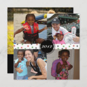 5枚のフォトスクエアスノーフレーククリスマスカード シーズンカード (正面/裏面)