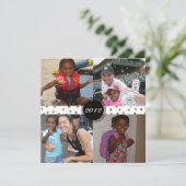 5枚のフォトスクエアスノーフレーククリスマスカード シーズンカード (スタンド正面)