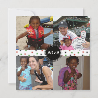 5枚のフォトスクエアスノーフレーククリスマスカード シーズンカード