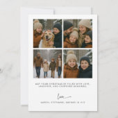 5枚のモダン写真のクリスマス シーズンカード (裏面)