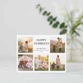 5枚のモダン写真の家族の写真クリスマス ポストカード (スタンド正面)