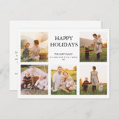 5枚のモダン写真の家族の写真クリスマス ポストカード (正面/裏面)